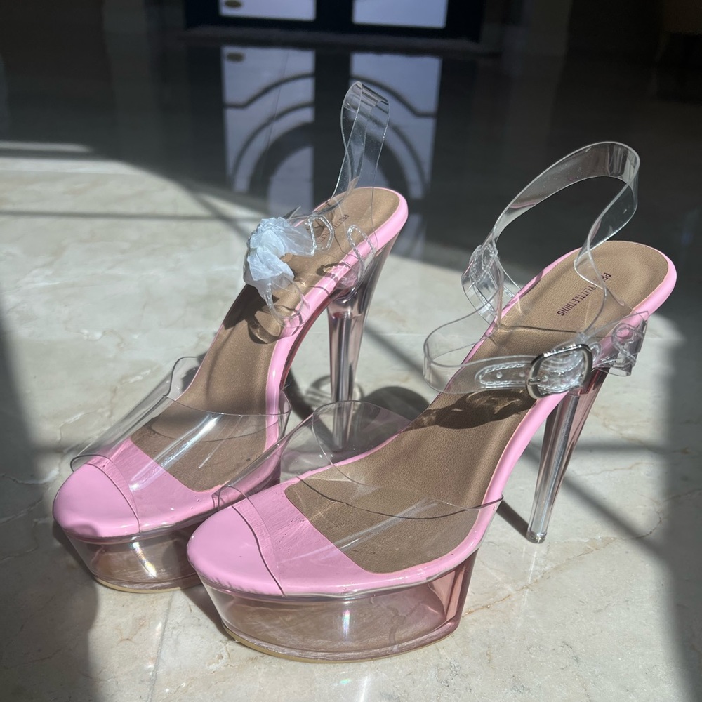 Pink pretty little thing stilettos